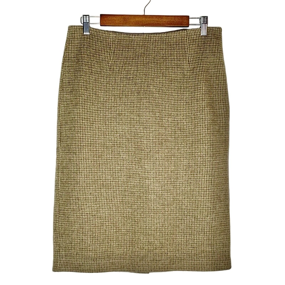 Ralph Lauren | Women | Blue Label Tan 100% Wool Pencil Skirt | Size 8